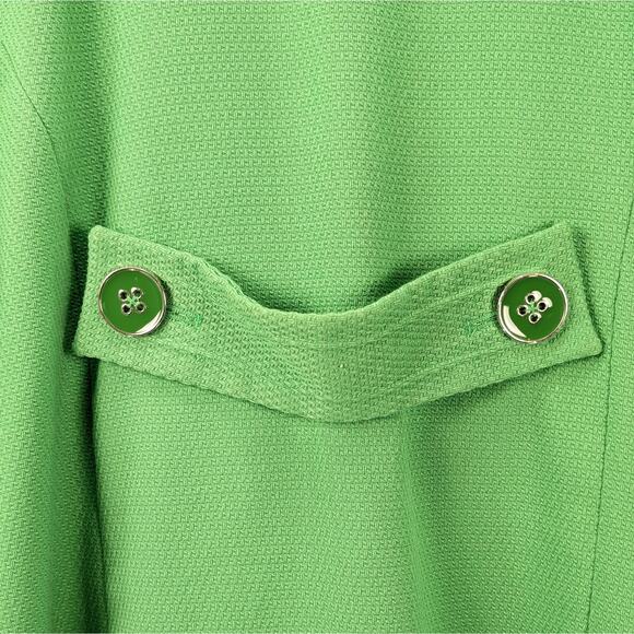 Dialogue Textured Knit Button Up Blazer Jacket Dopamine Electric Green Medium - Picture 11 of 14